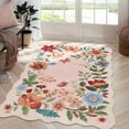 thumbnail image 1 of Moynesa 4'x6' Floral Living Room Rugs, Area Rugs 4x6ft Rug for Bedroom Ultra-Thin Soft Rug, Non-Slip Washable Rugs Stain Resistant Boho Rug Low-Pile Throw Rug for ‎Dining Room Office,Light Pink, 1 of 8