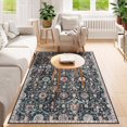 thumbnail image 1 of Moynesa 4'x6' Moroccan Machine Washable Rug,4X6FT Rugs for Living Room Non-Slip Bedroom Rug Vintage Trellis Rug Ultra-Thin Throw Distressed Large Carpet for Dining Room Office Black, 1 of 7