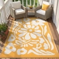 thumbnail image 1 of Moynesa 4'x6' Outdoor Rugs Waterproof, Plastic Straw RV Rugs for Outside, Large Portable RV Outdoor Rugs for Camping, Reversible Flower Picnic Mat for Camper Garden Tent, 1 of 10