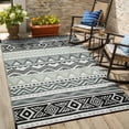 thumbnail image 1 of Moynesa Outdoor Rug Waterproof, 4'x6' Lightweight Plastic Straw Rug for Camping RV, Reversible Outside Carpet for Patio Deck Porch Balcony Picnic Tent, Black/Gray, 1 of 11