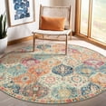 thumbnail image 1 of Moynesa 5'Round Moroccan Trellis Washable Rug - Round Rug 5ft Soft Non-Slip Circle Area Rugs for Bedroom Non-Shedding Distressed Throw Carpet for Living Room Bathroom Nursery Kitchen Cream, 1 of 7