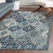 Moynesa 5'x7' Area Rug for Living Room Moroccan Trellis Machine Washable Rug Non-Slip Ultra-Thin Soft Indoor Rug for Kitchen Entryway Bathroom Bedroom Office Ca
