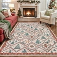 thumbnail image 1 of Moynesa 5'x7' Christmas Area Rug for Living Room, Beige Rug Xmas Tree Modern Rug Kitchen Rug Washable Rug Non Slip Moroccan Carpet Holiday Decor Geometric Soft Accent Rug for Bedroom Dining Room, 1 of 11
