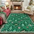 thumbnail image 1 of Moynesa 5'x7' Christmas Area Rug for Living Room,Green Rug Xmas Tree Modern Rug Kitchen Rug Washable Rug Non Slip Moroccan Carpet Holiday Decor Geometric Soft Accent Rug for Bedroom Dining Room, 1 of 11