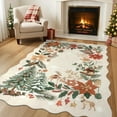 thumbnail image 1 of Moynesa 5'x7' Christmas Rug for Living Room, Xmas Tree Floral Rug Washable Rug Non Slip Boho Carpet Holiday Decor Soft Accent Rug for Bedroom Dining Room, Beige, 1 of 10