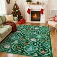 thumbnail image 1 of Moynesa 5'x7' Christmas Area Rug for Living Room, Xmas Tree Modern Rug Kitchen Rug Washable Rug Non Slip Moroccan Carpet Holiday Decor Geometric Soft Accent Rug for Bedroom Dining Room, Green, 1 of 12