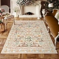 thumbnail image 1 of Moynesa 5'x7' Fall Area Rugs, Boho Washable Rugs for Bedroom, Bohemian Brown Rugs for Living Room, Soft Floral Thin Carpet for Apartment Dorm Home, Ochre Fall, 1 of 6