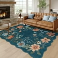 thumbnail image 1 of Moynesa 5'x7' Floral Living Room Rugs, Area Rugs 5x7ft Rug for Bedroom Ultra-Thin Soft Rug, Non-Slip Washable Rugs Stain Resistant Boho Rug Low-Pile Throw Rug for ‎Dining Room Office,Blue, 1 of 8