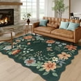 thumbnail image 1 of Moynesa 5'x7' Floral Living Room Rugs, Area Rugs 5x7ft Rug for Bedroom Ultra-Thin Soft Rug, Non-Slip Washable Rugs Stain Resistant Boho Rug Low-Pile Throw Rug for ‎Dining Room Office,Dark Green, 1 of 8
