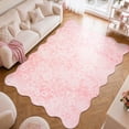 thumbnail image 1 of Moynesa 5'x7' Floral Scalloped Area Rugs, Cottage Washable Rug for Living Room Vintage Pink Bedroom Rug Boho Accent Rug for Dorm Apartment Playroom Office Low Pile Non Slip, 1 of 11