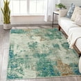 thumbnail image 1 of Moynesa 5'x7' Modern Abstract Area Rug,5x7FT Rugs for Living Room, Washable Accent Bedroom Rug Non-Slip Non Skid, Indoor Floor Contemporary Carpet for Kitchen Bathroom Laundry Green, 1 of 7