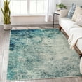 thumbnail image 1 of Moynesa 5'x7' Modern Abstract Area Rug,5x7FT Rugs for Living Room, Washable Accent Bedroom Rug Non-Slip Non Skid, Indoor Floor Contemporary Carpet for Kitchen Bathroom Laundry Light Blue, 1 of 7