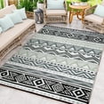 thumbnail image 1 of Moynesa Outdoor Rug Waterproof, 5'x8' Lightweight Plastic Straw Rug for Camping RV, Reversible Outside Carpet for Patio Deck Porch Balcony Picnic Tent, Black/Gray, 1 of 10