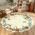 thumbnail image 1 of Moynesa 6' Floral Round Area Rug, Washable Rugs for Bedroom Ultra-Thin Soft Rug, Non-Slip Large Boho Circle Carpet for Living Room Kitchen Nursery,Beige, 1 of 8
