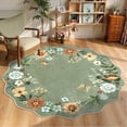 thumbnail image 1 of Moynesa 6' Floral Round Area Rug, Washable Rugs for Bedroom Ultra-Thin Soft Rug, Non-Slip Large Boho Circle Carpet for Living Room Kitchen Nursery,Green, 1 of 8