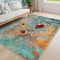 thumbnail image 1 of Moynesa 6'x9' Area Rug for Living Room Modern Abstract Bedroom Rug Machine Washable Low Pile Soft Mat Indoor Stain Resistance Accent Dining Carpet for Dining Room Table Apartment,Rosy, 1 of 7