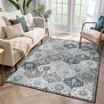 thumbnail image 1 of Moynesa 6'x9' Area Rug for Living Room Moroccan Vintage Washable Rug Non-Slip Large Soft Ultra-Thin Foldable Carpet Non Shedding Accent Rug for Living Dining Laundry Room Office,Blue, 1 of 10