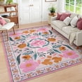 thumbnail image 1 of Moynesa 6'x9' Farmhouse Floral Area Rugs for Living Room, Washable Pink Coquette Rugs for Bedroom, Soft Colorful Boho Flower Accent Carpet for Dining Room Nursery Dorm Apartmen, 1 of 8