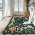 thumbnail image 1 of Moynesa 6'x9' Floral Washable Area Rugs, 6x9ft Soft Bedroom Large Rug for Living Room Ultra-Thin Non Slip Dining Room Rug, Stain Resistant Boho Rugs Easy Clean Throw Carpet for Office,Dark Green, 1 of 8