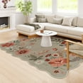 thumbnail image 1 of Moynesa 6'x9' Floral Washable Area Rugs, 6x9ft Soft Bedroom Large Rug for Living Room Ultra-Thin Non Slip Dining Room Rug, Stain Resistant Boho Rugs Easy Clean Throw Carpet for Office,Coffee, 1 of 8