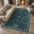 thumbnail image 1 of Moynesa Insect 6'x9' Area Rugs Washable Rug for Living Room Soft Natural Bedroom Rug Large Bug Accent Carpet for Dining Room Sunroom Playroom Stain Resistant Non Slip, Green, 1 of 12