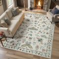 thumbnail image 1 of Moynesa Insect 6'x9' Area Rugs Washable Rug for Living Room Soft Natural Bedroom Rug Large Bug Accent Carpet for Dining Room Sunroom Playroom Stain Resistant Non Slip, Beige, 1 of 12