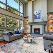 Moynesa 8'x10' Area Rug for Living Room Machine Washable Rugs Modern Abstract Low Pile Soft Mat Large Indoor Non-Slip Accent Carpet for Dining Room Table Apartment,Blue