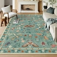 thumbnail image 1 of Moynesa Insect 8'x10' Large Area Rugs for Living Room Washable Natural Bedroom Rug Bug Accent Carpet for Dining Room Nursery Office Sunroom Stain Resistant Non Slip, Light Green, 1 of 11