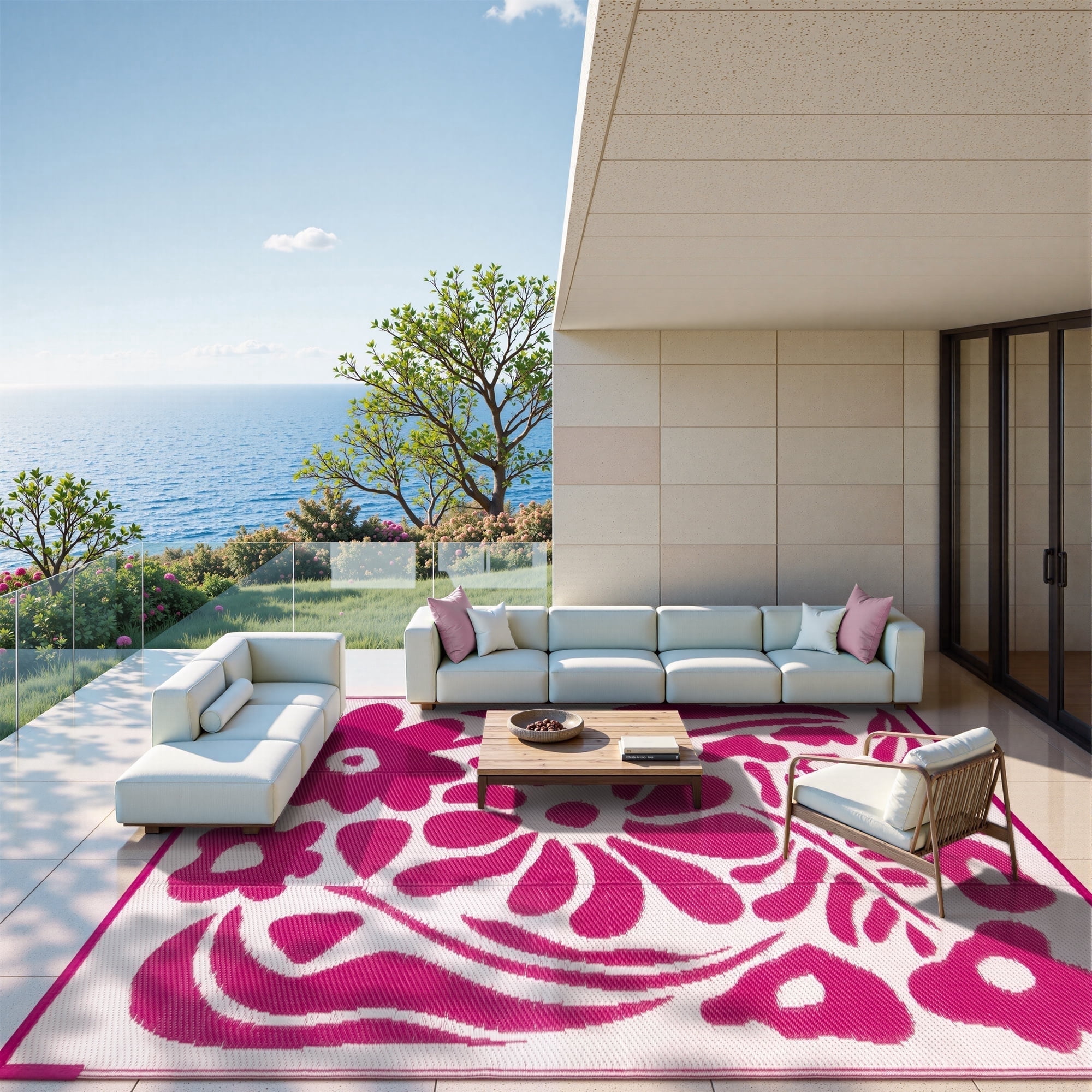 Travel Rug Moynesa 8'x10' Outdoor Rugs Waterproof, Plastic Straw RV Rugs for ...