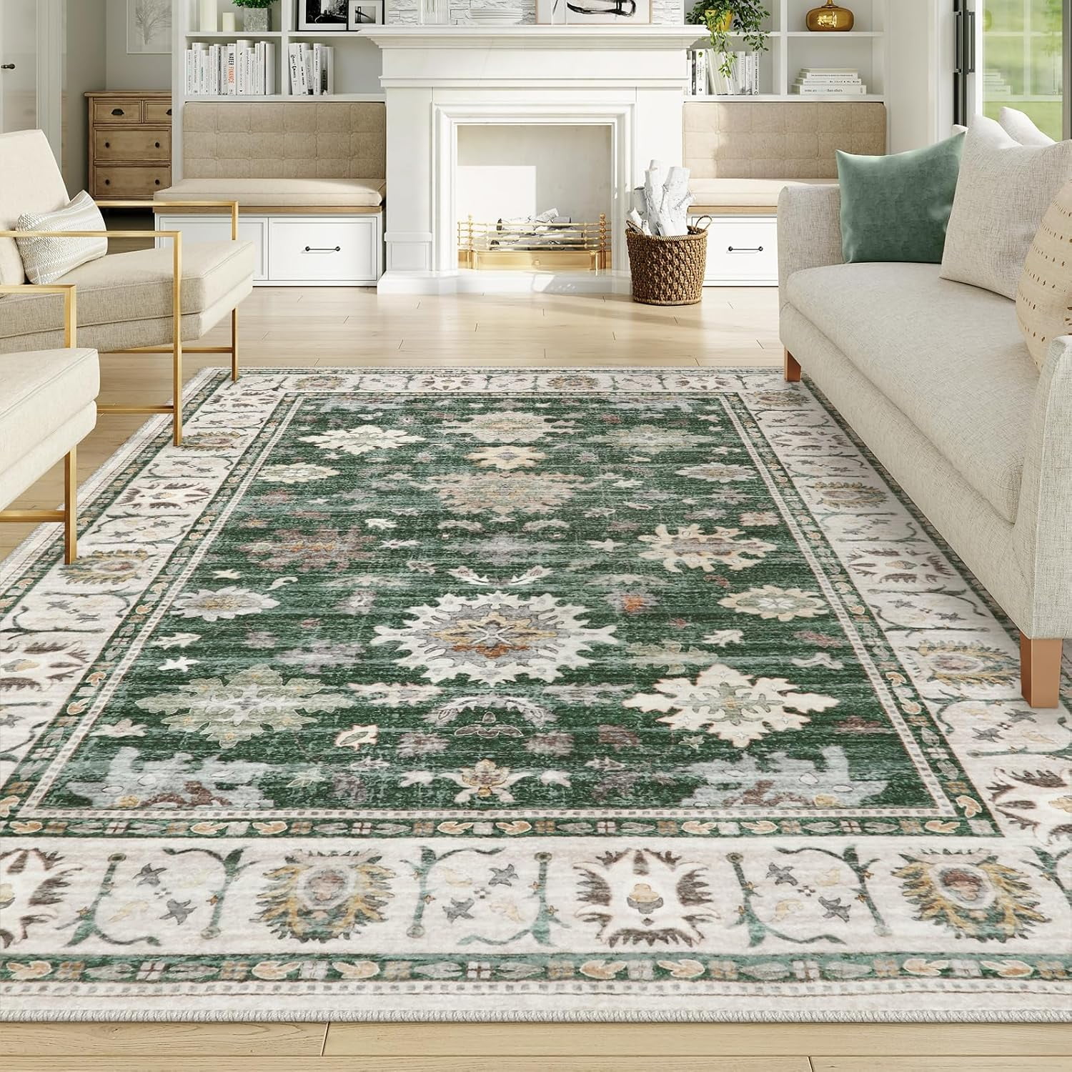 Large Antique Area Rug Moynesa 8'x10' Vintage Area Rugs,Oriental Farmhouse Large Rugs for ...