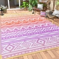 thumbnail image 1 of Moynesa Large Outdoor Rug Waterproof, 8'x10' Lightweight Plastic Straw Rug for Camping RV, Reversible Outside Carpet for Patio Deck Porch Balcony Picnic Tent, Orange/Purple, 1 of 10