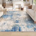 thumbnail image 1 of Moynesa 9'x12' Area Rug for Living Room Machine Washable Rugs Modern Abstract Low Pile Soft Mat Large Indoor Non-Slip Accent Carpet for Dining Room Table Apartment,Blue, 1 of 7