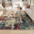 thumbnail image 1 of Moynesa 9'x12' Area Rug for Living Room Machine Washable Rugs Modern Abstract Low Pile Soft Mat Large Indoor Non-Slip Accent Carpet for Dining Room Table Apartment,Red, 1 of 7