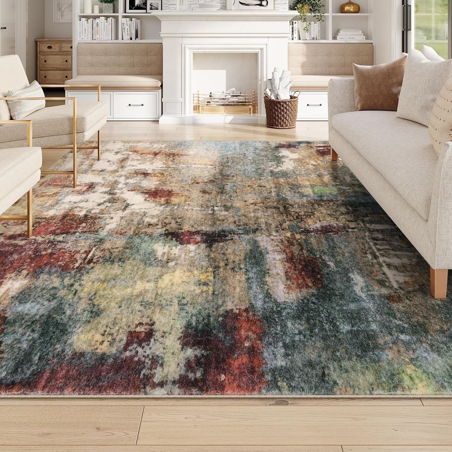 Moynesa 9'x12' Area Rug for Living Room Machine Washable Rugs Modern ...