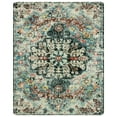 thumbnail image 1 of Moynesa 9'x12' Bohemian Area Rug, 9x12ft Large Boho Washable Bedroom Rug, Soft Non Slip Non-Shedding Kitchen Mat Indoor Office Carpet for Living Room Dining Room, Teal, 1 of 6