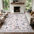 thumbnail image 1 of Moynesa Insect 9'x12' Large Area Rugs for Living Room Washable Natural Girls Bedroom Rug Bug Accent Carpet for Sunroom Dining Room Office Stain Resistant Non Slip, Pink, 1 of 12