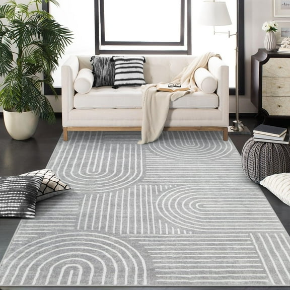 Moynesa 4'x6' Abstract Washable Rug, Soft Non-Slip Area Rugs for Bedroom, Ultra-Thin Living Room Rug Modern Throw Carpet for Laundry Room Entryway Office Kitchen, Gray