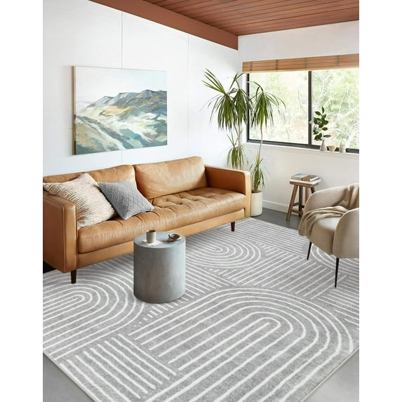 Moynesa 5'x7' Abstract Area Rugs for Living Room, Ultra-Thin Soft Washable Rug Non-Slip Modern Bedroom Rug Indoor Large Throw Carpet for Dining Room Office Dorm Playroom, Gray