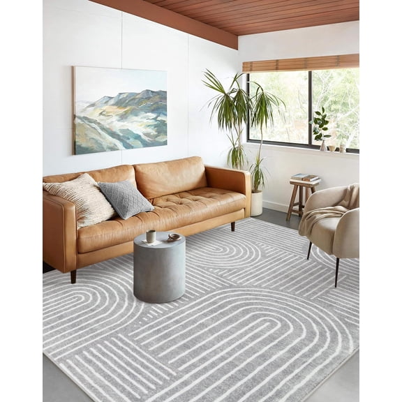 Moynesa 5'x7' Abstract Area Rugs for Living Room, Ultra-Thin Soft Washable Rug Non-Slip Modern Bedroom Rug Indoor Large Throw Carpet for Dining Room Office Dorm Playroom, Gray