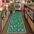 thumbnail image 1 of Moynesa Christmas 2'x6' Runner Rugs for Hallway, Washable Green Kitchen Rug Carpet Runner,Non-Slip Low Pile Soft Winter Moroccan Holiday Xmas Decor Modern Mat for Entrance Bedroom Laundry, 1 of 12