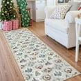 thumbnail image 1 of Moynesa Christmas 2'x6' Runner Rugs for Hallway, Washable Kitchen Rug Carpet Runner, Non-Slip Low Pile Soft Winter Moroccan Holiday Xmas Decor Modern Mat for Entrance Bedroom Laundry, Beige, 1 of 12