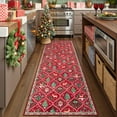 thumbnail image 1 of Moynesa Christmas 2'x6' Runner Rugs for Hallway, Washable Red Kitchen Rug Carpet Runner,Non-Slip Low Pile Soft Winter Moroccan Holiday Xmas Decor Modern Mat for Entrance Bedroom Laundry, 1 of 11