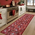 thumbnail image 1 of Moynesa Christmas Runner Rugs 2'x8' Hallway Rug Xmas Tree Runner Kitchen Rug Washable Rug Non Slip Moroccan Carpet Holiday Decor Geometric Soft Rug for Bedroom Bathroom Laundry Living Room, Red, 1 of 11