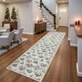 thumbnail image 1 of Moynesa Christmas Runner Rugs 2'x8' Hallway Rug Xmas Tree Runner Kitchen Rug Washable Rug Non Slip Moroccan Carpet Holiday Decor Geometric Soft Rug for Bedroom Bathroom Laundry Living Room, Beige, 1 of 12