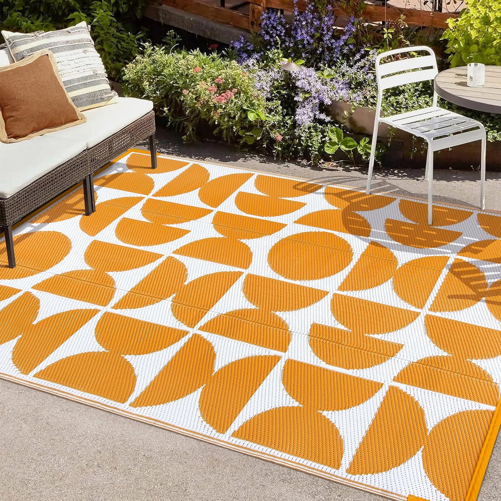 Portable Outdoor Rug Moynesa Outdoor Rug for Camping Outside RV 4x6, Waterproof Plastic ...