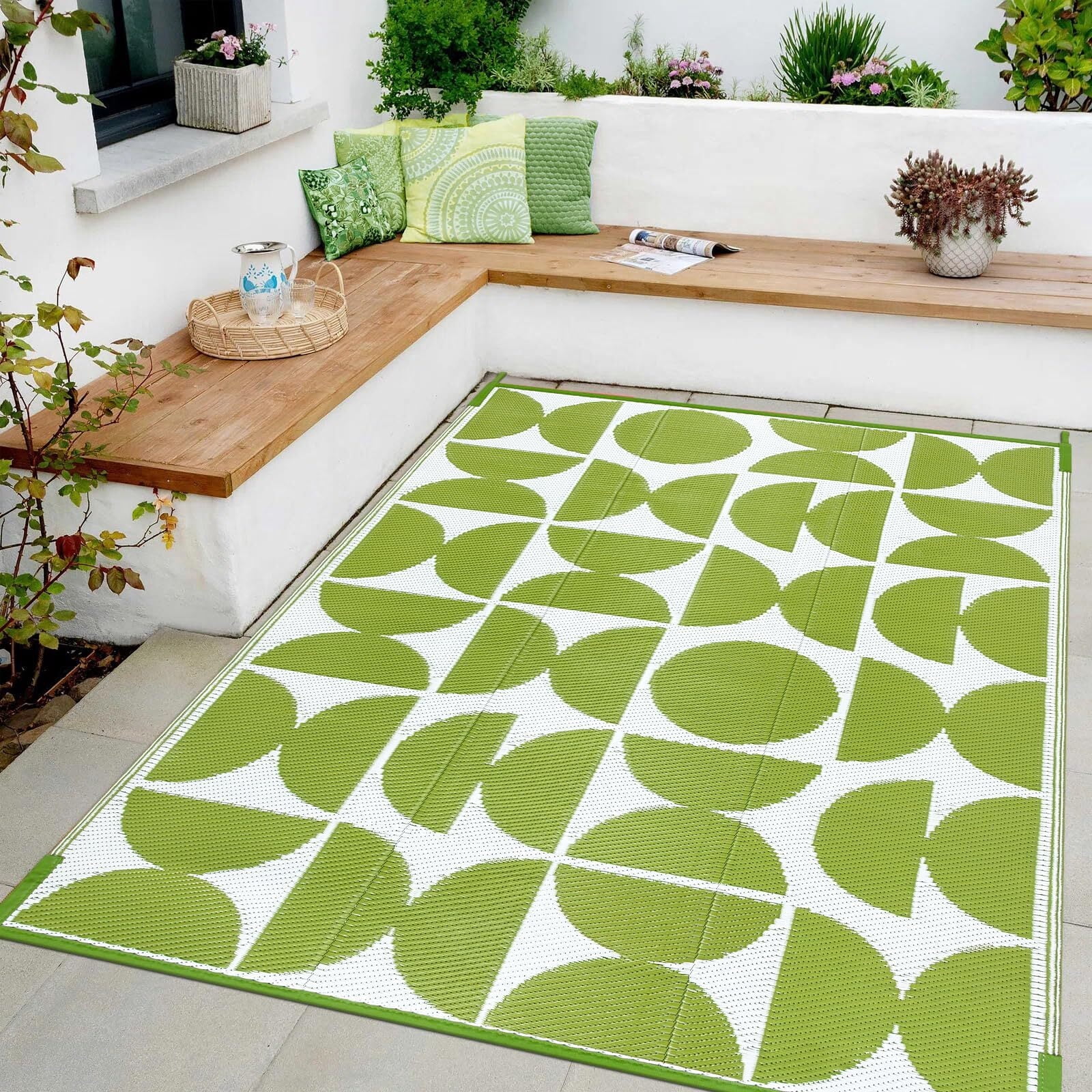 Moynesa Outdoor Rug for Camping Outside RV 5x8, Waterproof Plastic ...