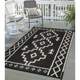 thumbnail image 1 of Moynesa Outdoor Rug Waterproof, 5'x8' Lightweight Plastic Straw Rug for Camping RV, Reversible Boho Carpet Outside Rug for Patio Picnic Deck Porch Balcony Tent, Black, 1 of 8