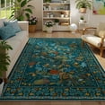 thumbnail image 1 of Moynesa Teal Large Area Rugs 8'x10', Botanical Floral Washable Rug for Living Room, Soft Rugs for Bedroom Non-Slip Ultra-Thin Modern Rug Dining Room Accent Carpet for Dorm Apartment, 1 of 7