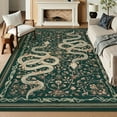 thumbnail image 1 of Moynesa Washable Area Rug 8x10 - Large Snake Living Room Rugs, Soft Green Rug for Bedroom, Non-Slip Indoor Carpet for Dining Room Home Office, Green, 1 of 7