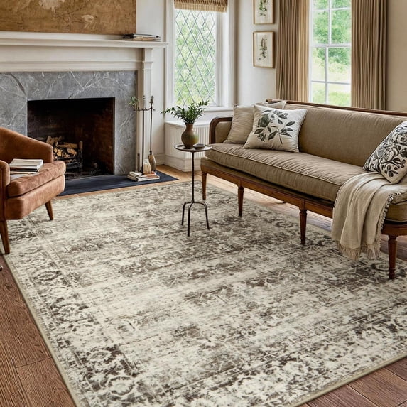 Moynesa Washable Area Rugs,6x9 Rugs for Bedroom Soft Rugs for Bedroom Aesthetic Boys,Retro Distressed Non Slip Throw Rug Carpet Dining Room Rugs for Under Table